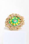 Shop_BAUBLE BAZAAR_Multi Color Silk Thread Lily Ring _at_Aza_Fashions