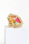 BAUBLE BAZAAR_Multi Color Silk Thread Starlit Lotus Ring _Online_at_Aza_Fashions