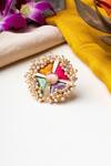 Buy_BAUBLE BAZAAR_Multi Color Silk Thread Sunrise Lily Ring _at_Aza_Fashions