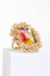 BAUBLE BAZAAR_Multi Color Silk Thread Sunrise Lily Ring _Online_at_Aza_Fashions