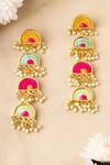 Buy_BAUBLE BAZAAR_Multi Color Zari Mystic 4 Tier Semicircular Dangler Earrings _at_Aza_Fashions