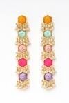 Shop_BAUBLE BAZAAR_Multi Color Thread Lily Fantasy 5 Tier Dangler Earrings _at_Aza_Fashions