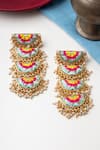 Buy_BAUBLE BAZAAR_Blue Thread Four Tier Semicircular Motif Earrings _at_Aza_Fashions