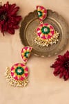 Buy_BAUBLE BAZAAR_Pink Thread Two Tier Crescent Drop Earrings _at_Aza_Fashions