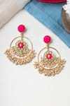 Buy_BAUBLE BAZAAR_Blue Thread Two Tier Lotus Earrings _at_Aza_Fashions