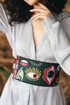 Buy_Krutiarts_Green Thread I Spy Embroidered Belt _Online_at_Aza_Fashions