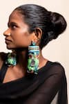 Buy_KrutiArts_Green Bead Lavara Embellished Thread Tassel Earrings _Online_at_Aza_Fashions