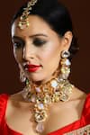 Buy_Ruby Raang_Gold Plated Kundan Maharani Embellished Necklace Set _at_Aza_Fashions