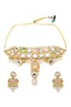 Buy_Ruby Raang_Gold Plated Kundan Maharani Embellished Necklace Set _Online_at_Aza_Fashions