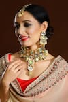 Buy_Ruby Raang_Gold Plated Kundan Maharani Cutwork Necklace Set _at_Aza_Fashions