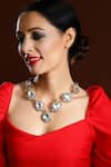 Buy_Ruby Raang_Silver Plated Stone Chunky Embellished Choker _at_Aza_Fashions