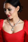 Buy_Ruby Raang_Silver Plated Stone Pendant Embellished Necklace _at_Aza_Fashions