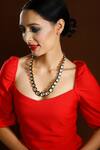 Buy_Ruby Raang_Gold Plated Stone Embellished Necklace _at_Aza_Fashions