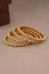 Buy_Smars Jewelry_Gold Plated Synthetic Stone Studded Antique Bangles-Set of 4 _Online_at_Aza_Fashions