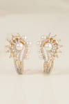 Shop_Smars Jewelry_Gold Plated Diamond Pearl Embellished Studs _at_Aza_Fashions