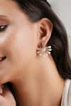 Buy_Smars Jewelry_Gold Plated Diamond Cubic Zirconia Embellished Earrings _at_Aza_Fashions