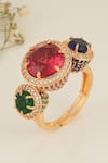 Shop_Smars Jewelry_Gold Plated Stone Studded Ring _at_Aza_Fashions