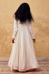 Shop_Kharakapas_Off White Cotton Mulmul Embroidery Gota V-neck Gehna Lace Anarkali _at_Aza_Fashions