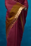 Shop_Dressfolk_Wine Handloom Chanderi Handwoven Alora Saree With Unstitched Blouse Piece _Online_at_Aza_Fashions