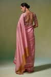 Shop_Dressfolk_Pink Handloom Chanderi Handwoven Anahira Saree With Unstitched Blouse Piece _at_Aza_Fashions