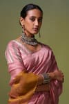 Buy_Dressfolk_Pink Handloom Chanderi Handwoven Anahira Saree With Unstitched Blouse Piece _Online_at_Aza_Fashions