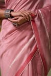 Shop_Dressfolk_Pink Handloom Chanderi Handwoven Anahira Saree With Unstitched Blouse Piece _Online_at_Aza_Fashions