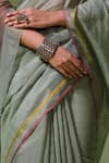 Dressfolk_Green Handloom Chanderi Handwoven Anjum Saree With Unstitched Blouse Piece _at_Aza_Fashions