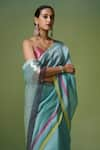 Buy_Dressfolk_Sky Blue Handloom Chanderi Handwoven Falak Saree With Unstitched Blouse Piece _Online_at_Aza_Fashions