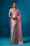 Buy_Dressfolk_Multi Color Handloom Tissue Handwoven Fauzia Saree With Unstitched Blouse Piece _at_Aza_Fashions