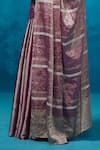 Buy_Dressfolk_Purple Handloom Tissue Handwoven Gauhar Saree With Unstitched Blouse Piece 