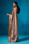 Shop_Dressfolk_Silver Handloom Tissue Handwoven Inaayat Saree With Unstitched Blouse Piece _at_Aza_Fashions