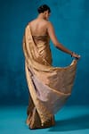 Shop_Dressfolk_Silver Handloom Tissue Handwoven Isha Saree With Unstitched Blouse Piece _at_Aza_Fashions