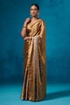 Dressfolk_Silver Handloom Tissue Handwoven Isha Saree With Unstitched Blouse Piece _Online_at_Aza_Fashions