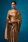 Shop_Dressfolk_Silver Handloom Tissue Handwoven Isha Saree With Unstitched Blouse Piece _Online_at_Aza_Fashions