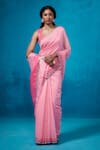 Buy_Dressfolk_Pink Handloom Chanderi Handwoven Kalyani Saree With Unstitched Blouse Piece _Online_at_Aza_Fashions