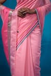 Shop_Dressfolk_Pink Handloom Chanderi Handwoven Kalyani Saree With Unstitched Blouse Piece _Online_at_Aza_Fashions