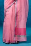 Buy_Dressfolk_Pink Handloom Chanderi Handwoven Kalyani Saree With Unstitched Blouse Piece 