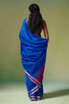 Shop_Dressfolk_Blue Handloom Chanderi Handwoven Khwaabida Saree With Unstitched Blouse Piece _at_Aza_Fashions