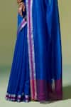 Buy_Dressfolk_Blue Handloom Chanderi Handwoven Khwaabida Saree With Unstitched Blouse Piece 