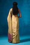 Shop_Dressfolk_Green Handloom Chanderi Handwoven Lairah Saree With Unstitched Blouse Piece _at_Aza_Fashions