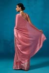 Shop_Dressfolk_Pink Handloom Tissue Handwoven Mehtab Saree With Unstitched Blouse Piece _at_Aza_Fashions