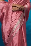 Shop_Dressfolk_Pink Handloom Tissue Handwoven Mehtab Saree With Unstitched Blouse Piece _Online_at_Aza_Fashions