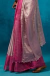 Dressfolk Pink Handloom Cotton Handwoven Tissue Saree With Running Blouse at Aza Fashions Dressfolk_Pink Handloom Cotton Handwoven Tissue Saree With Running Blouse_at_Aza_Fashions