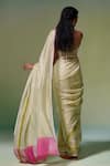 Shop_Dressfolk_Green Handloom Chanderi Handwoven Sabah Saree With Unstitched Blouse Piece _at_Aza_Fashions