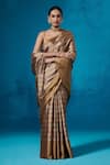 Buy_Dressfolk_Silver Handloom Tissue Handwoven Shabeena Saree With Unstitched Blouse Piece _at_Aza_Fashions