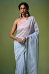 Buy_Dressfolk_Sky Blue Handloom Chanderi Handwoven Sheetal Saree With Unstitched Blouse Piece _Online_at_Aza_Fashions