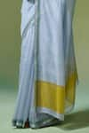 Dressfolk_Sky Blue Handloom Chanderi Handwoven Sheetal Saree With Unstitched Blouse Piece _at_Aza_Fashions