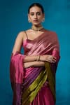 Shop_Dressfolk_Multi Color Handloom Tissue Shiddat Saree With Unstitched Blouse Piece _Online_at_Aza_Fashions