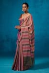 Dressfolk_Multi Color Handloom Tissue Taabiir Saree With Unstitched Blouse Piece _Online_at_Aza_Fashions