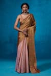 Buy_Dressfolk_Multi Color Handloom Tissue Handwoven Yamika Saree With Unstitched Blouse Piece _at_Aza_Fashions